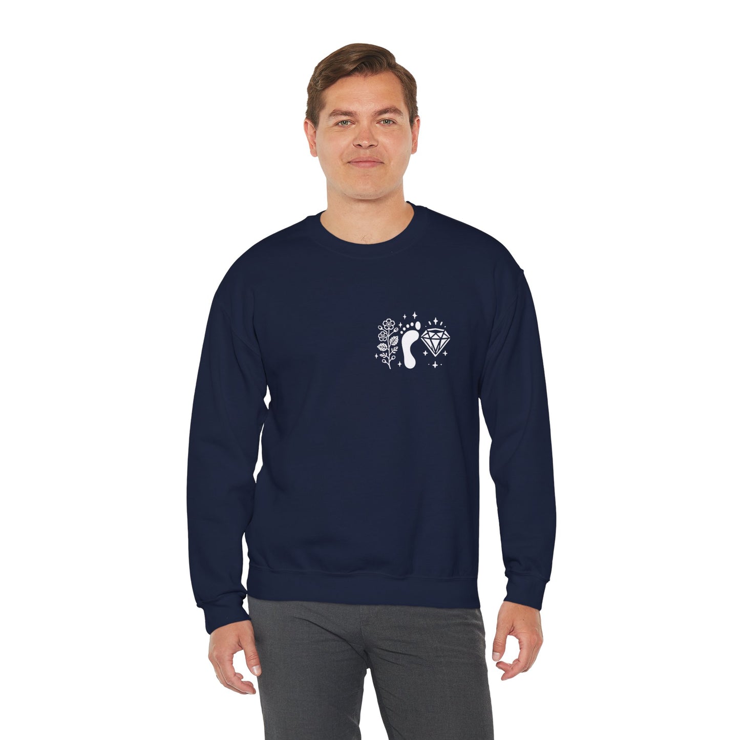 Inspirational Hawthorne Crystal Crew Neck Sweatshirt — Logo Design