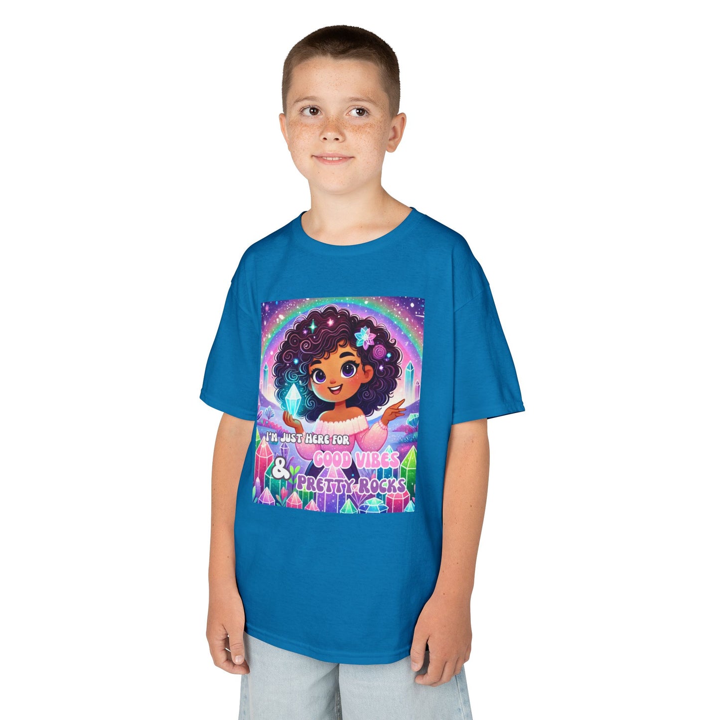 'I'm Just Here for Good Vibes and Pretty Rocks' Kids TShirt