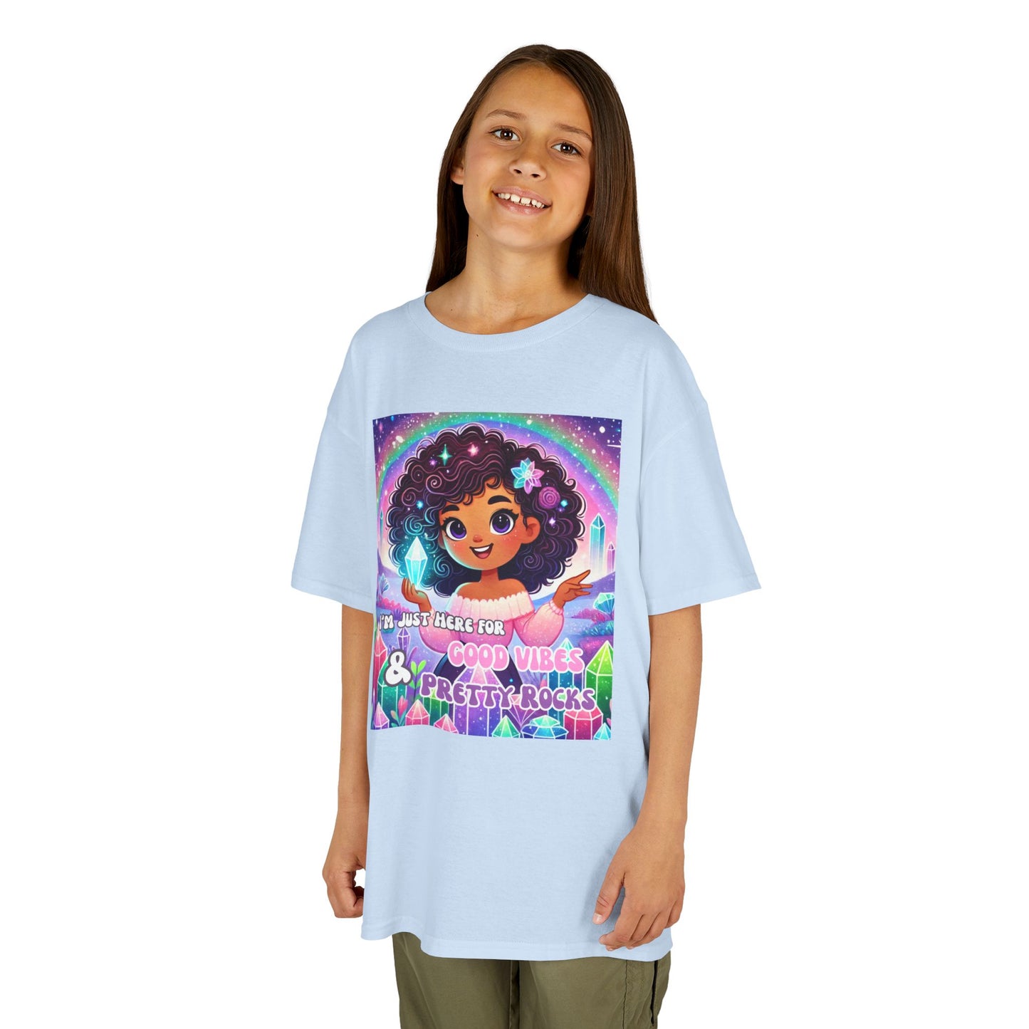 'I'm Just Here for Good Vibes and Pretty Rocks' Kids TShirt