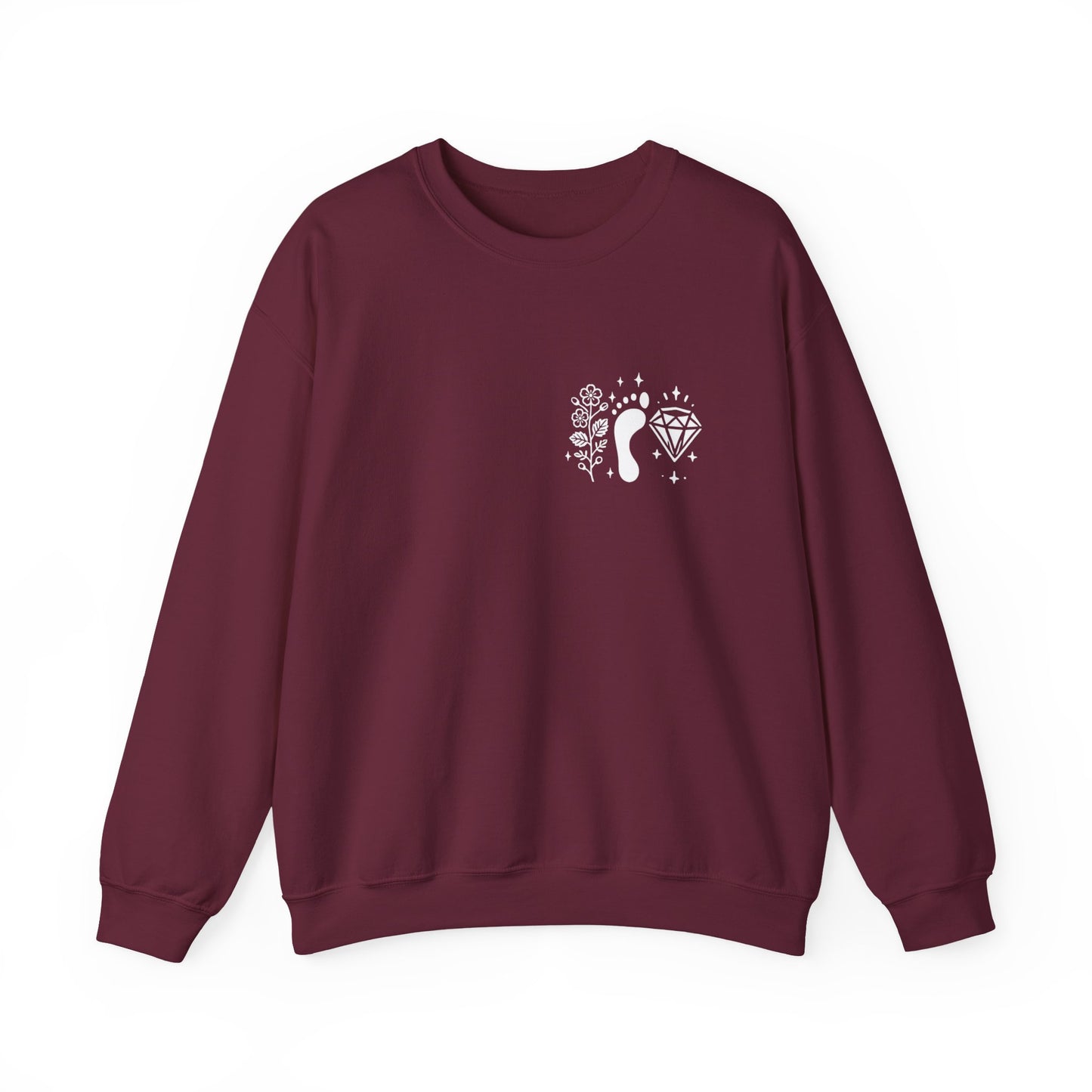 Inspirational Hawthorne Crystal Crew Neck Sweatshirt — Logo Design