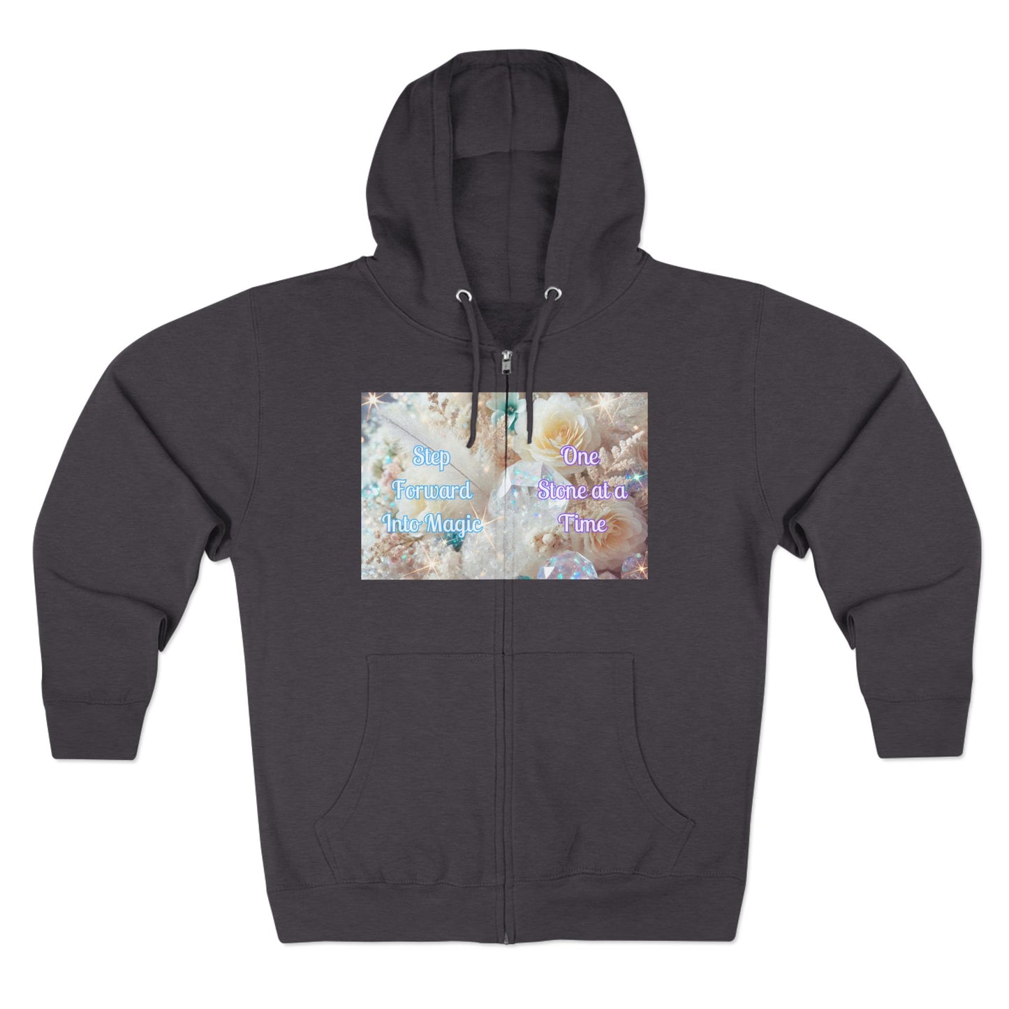Floral Zipped Hooded Sweater
