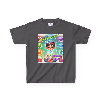 'Manifesting Snacks, Crystals, and Good Energy' Kids TShirt