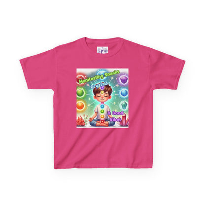 'Manifesting Snacks, Crystals, and Good Energy' Kids TShirt