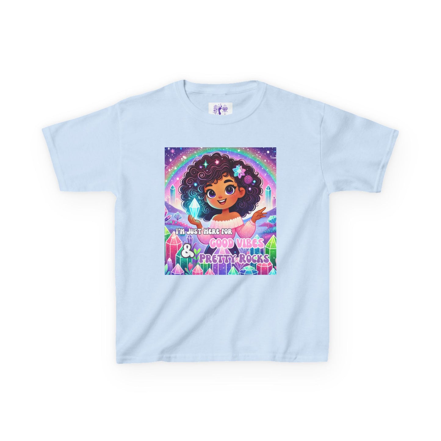 'I'm Just Here for Good Vibes and Pretty Rocks' Kids TShirt