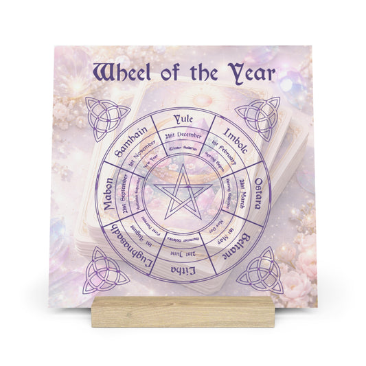 Wheel of the Year Tarot Board with Stand — Pagan/Wiccan Seasonal Calendar Display