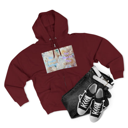 Floral Zipped Hooded Sweater