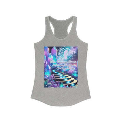 Crystal Stepping Stones Women's Racerback Tank Top - Positive Vibes Tee
