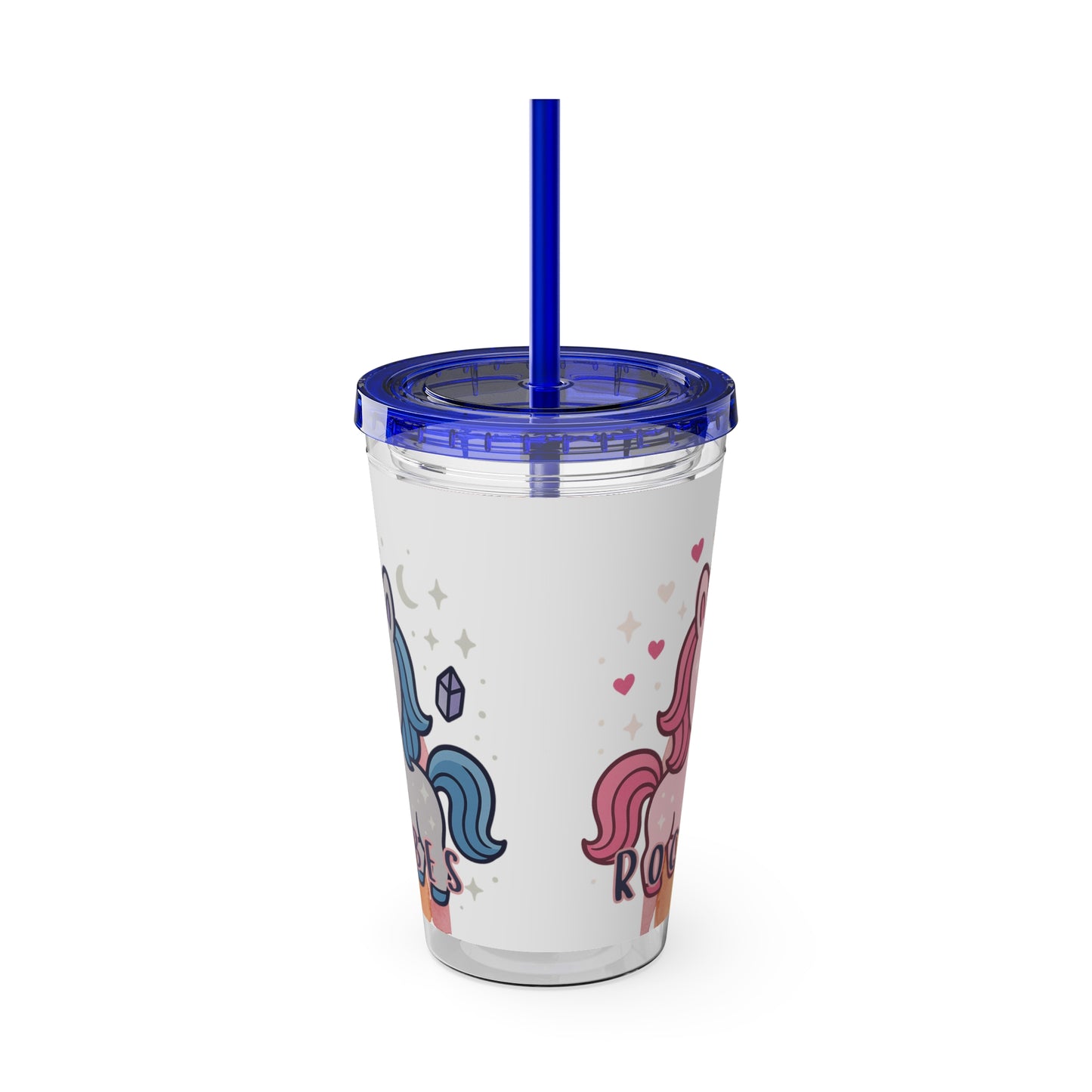 Sunsplash Unicorn Tumbler,  16oz Cup with Straw, Ideal for Kids, Rocking Good Vibes
