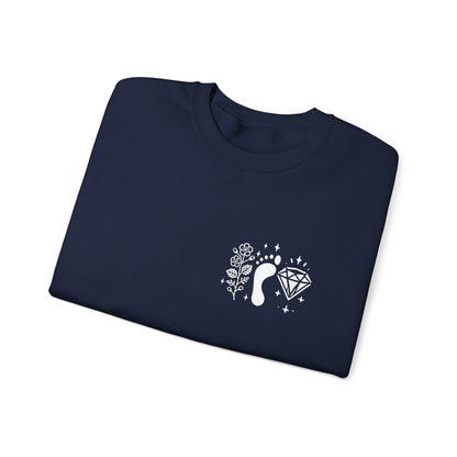 Inspirational Hawthorne Crystal Crew Neck Sweatshirt — Logo Design