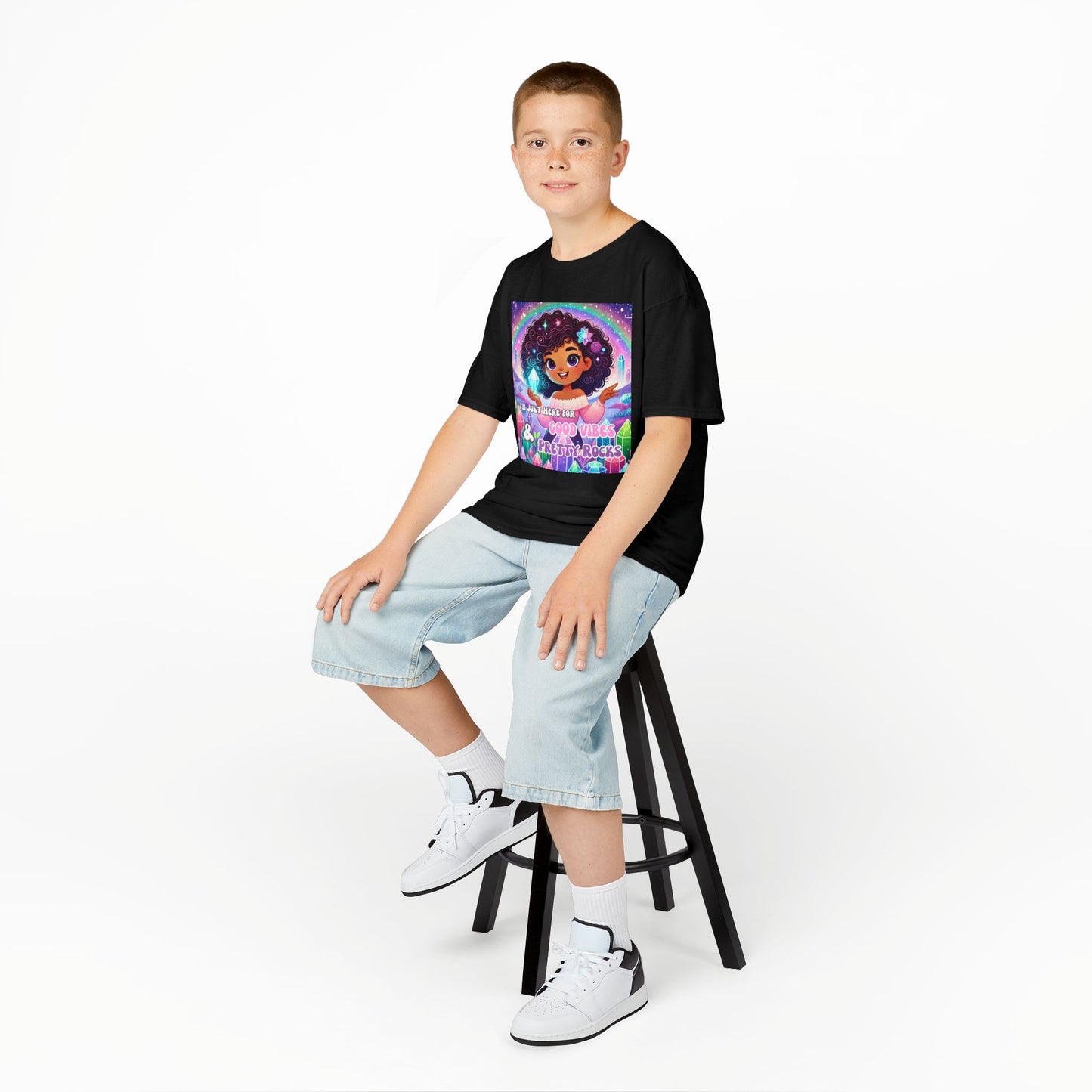 'I'm Just Here for Good Vibes and Pretty Rocks' Kids TShirt