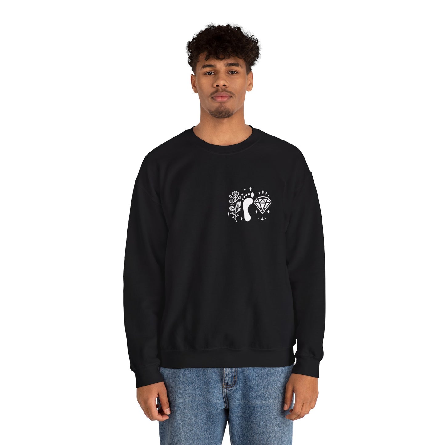 Inspirational Hawthorne Crystal Crew Neck Sweatshirt — Logo Design