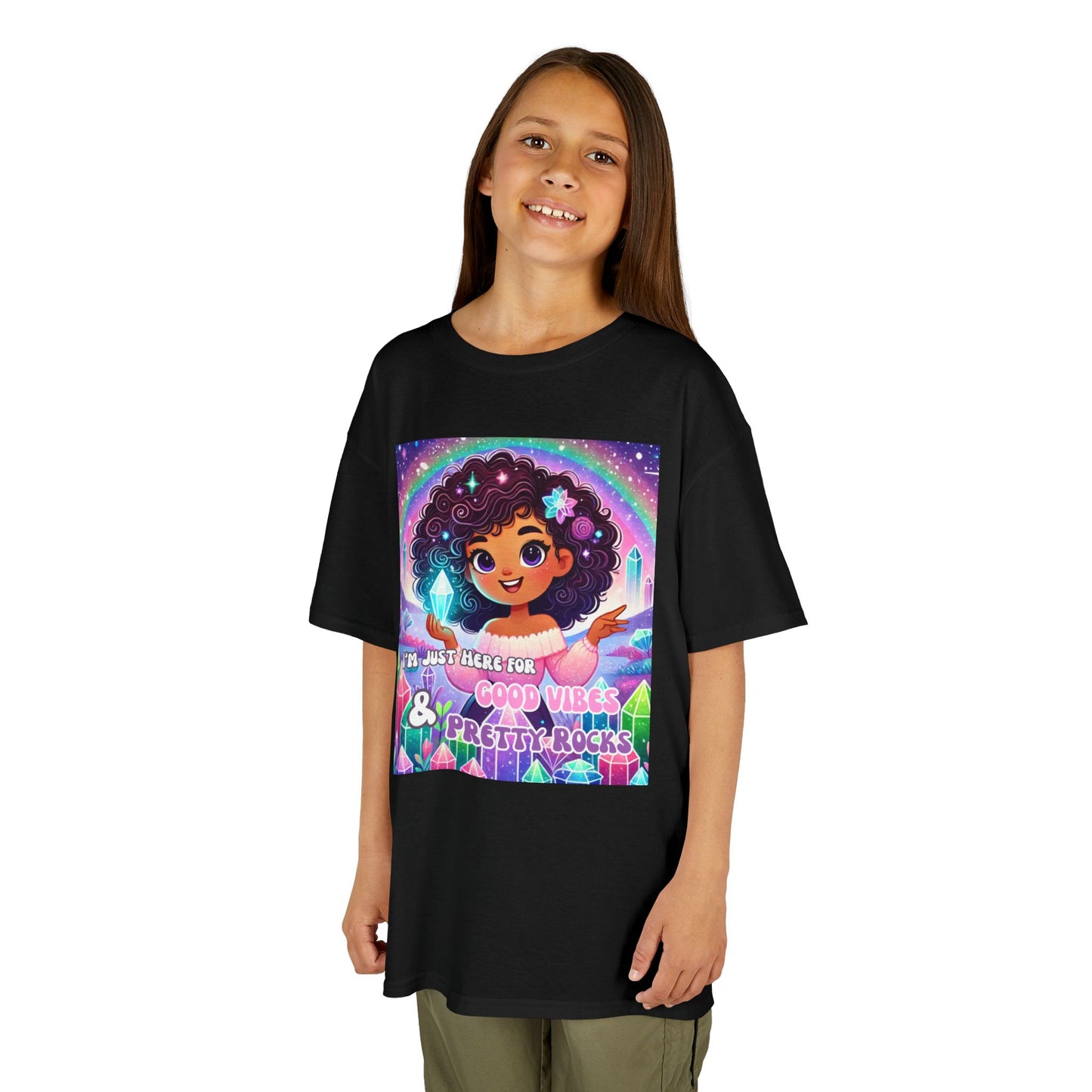 'I'm Just Here for Good Vibes and Pretty Rocks' Kids TShirt