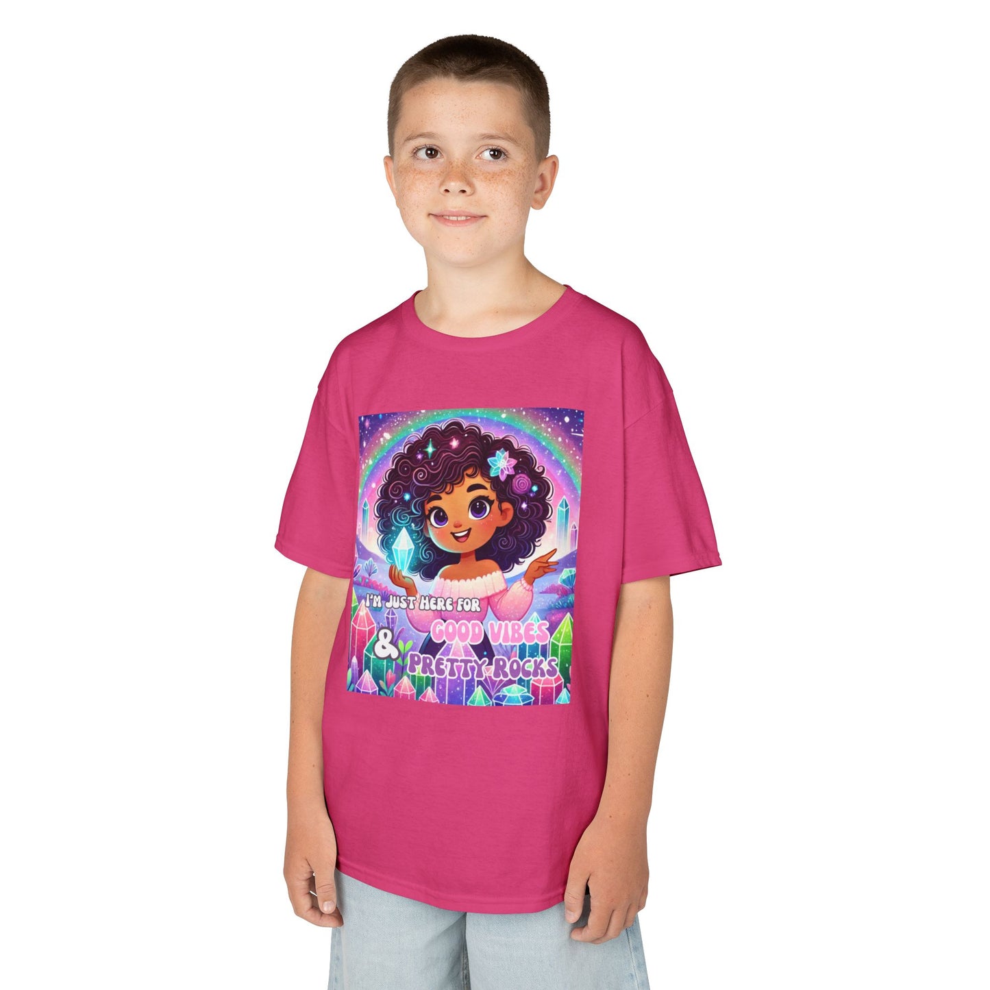 'I'm Just Here for Good Vibes and Pretty Rocks' Kids TShirt