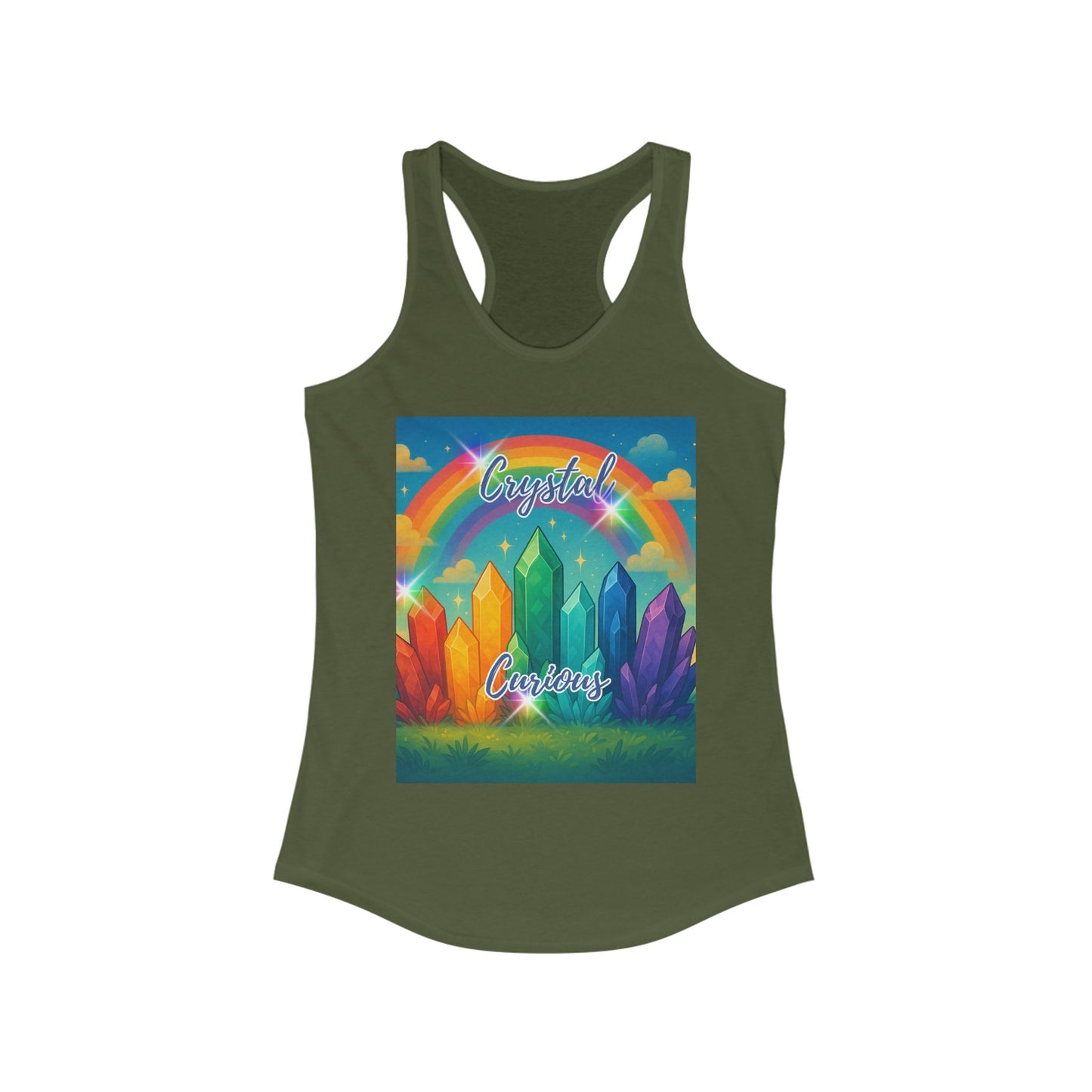 Crystal Curious Women's Racerback Tank Top - Positive Vibes Tee