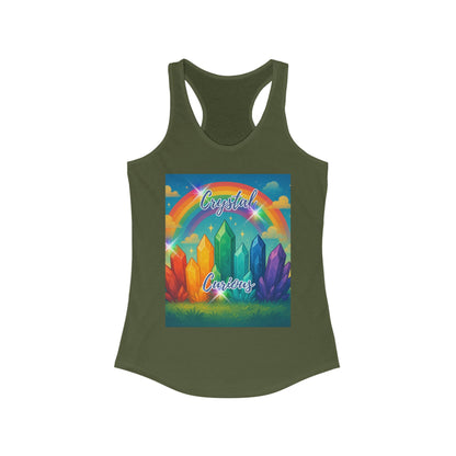 Crystal Curious Women's Racerback Tank Top - Positive Vibes Tee