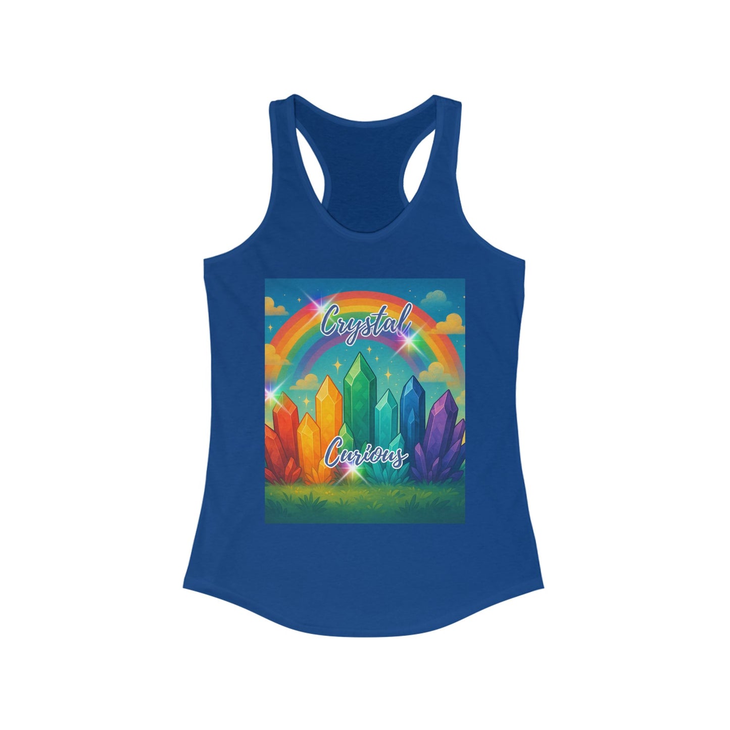 Crystal Curious Women's Racerback Tank Top - Positive Vibes Tee