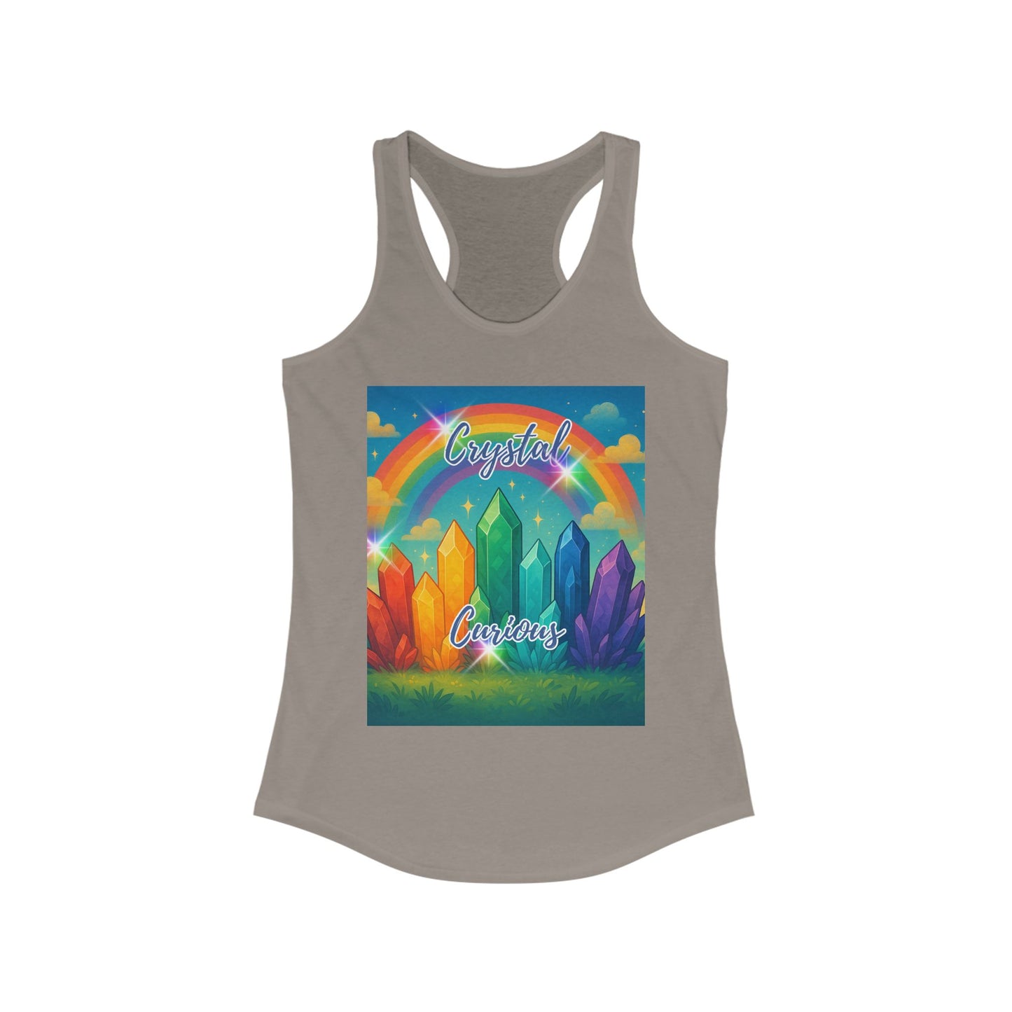 Crystal Curious Women's Racerback Tank Top - Positive Vibes Tee