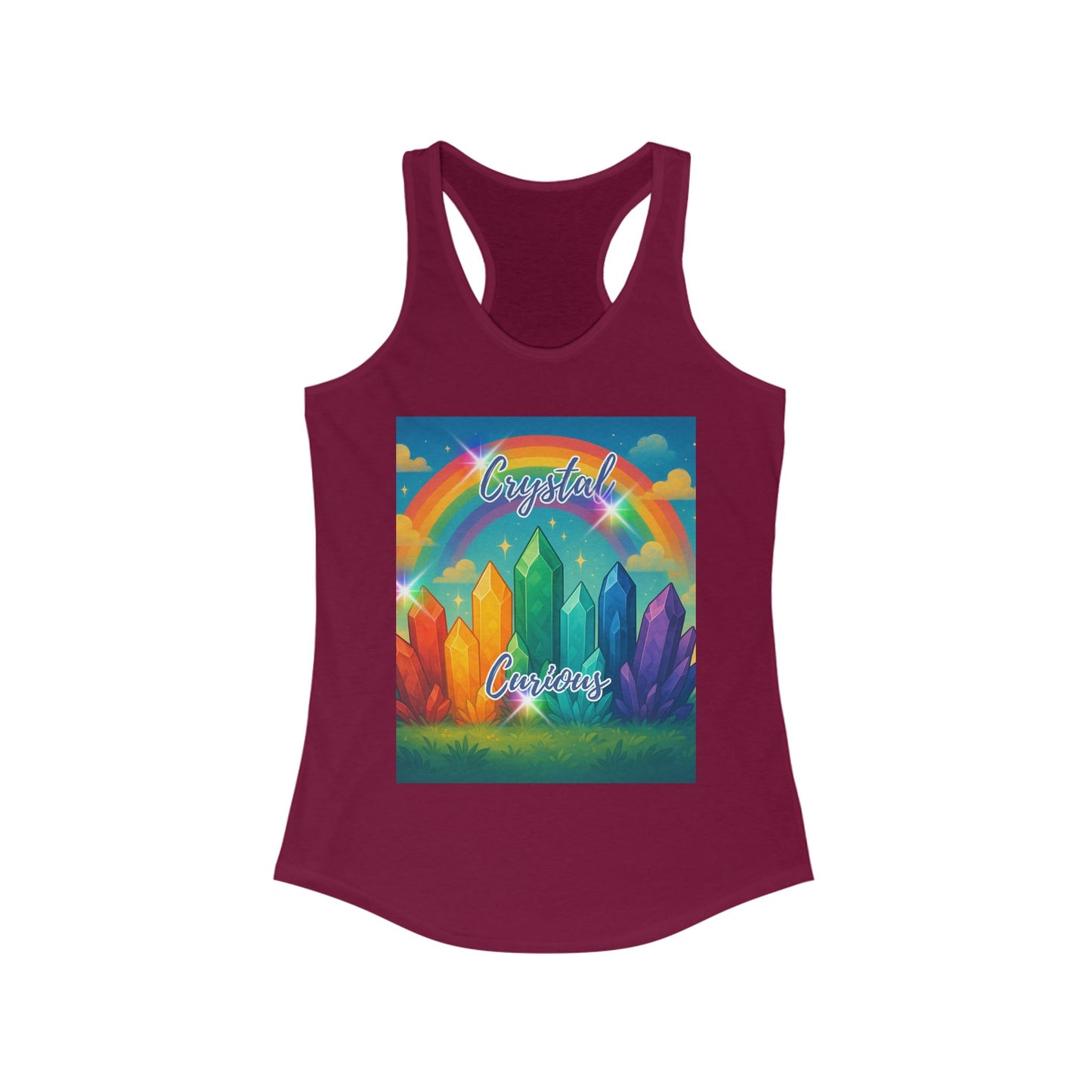 Crystal Curious Women's Racerback Tank Top - Positive Vibes Tee