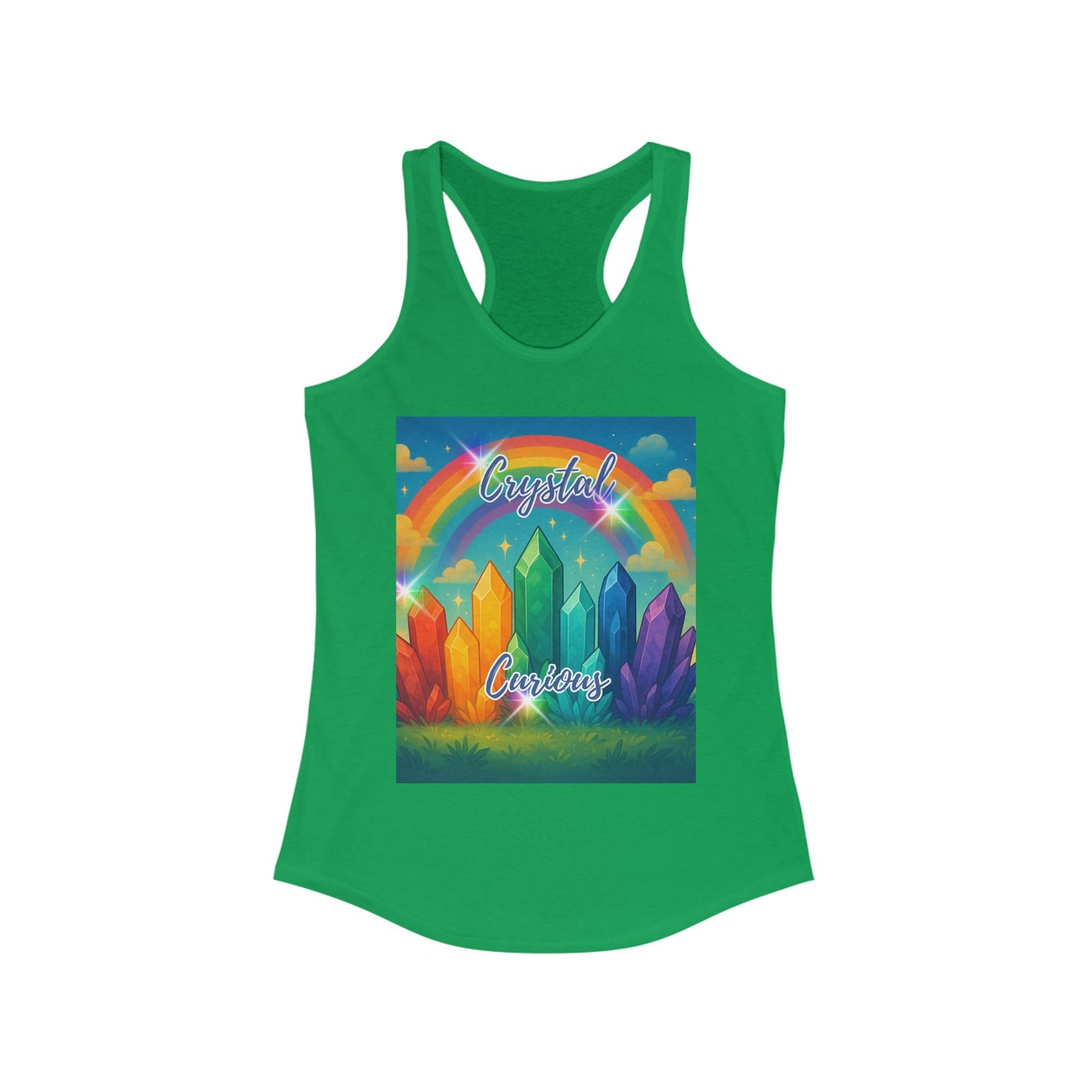 Crystal Curious Women's Racerback Tank Top - Positive Vibes Tee