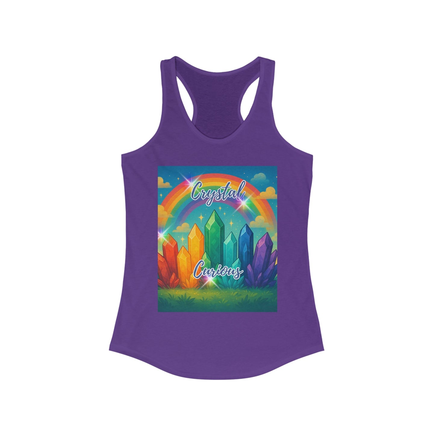 Crystal Curious Women's Racerback Tank Top - Positive Vibes Tee