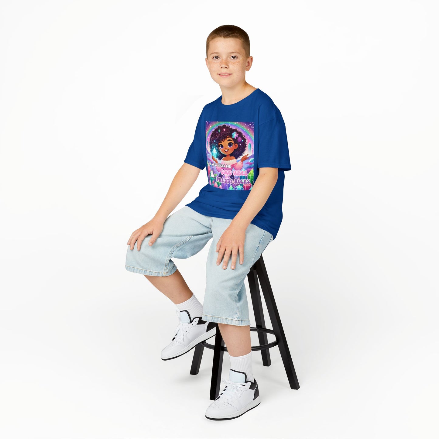 'I'm Just Here for Good Vibes and Pretty Rocks' Kids TShirt