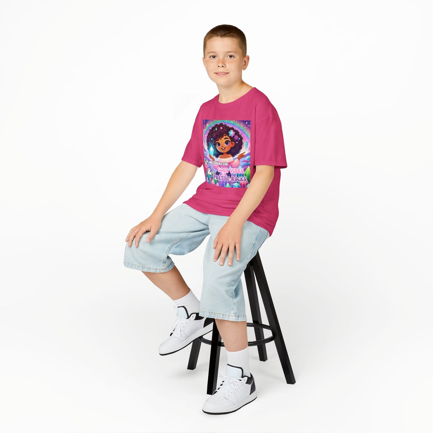 'I'm Just Here for Good Vibes and Pretty Rocks' Kids TShirt
