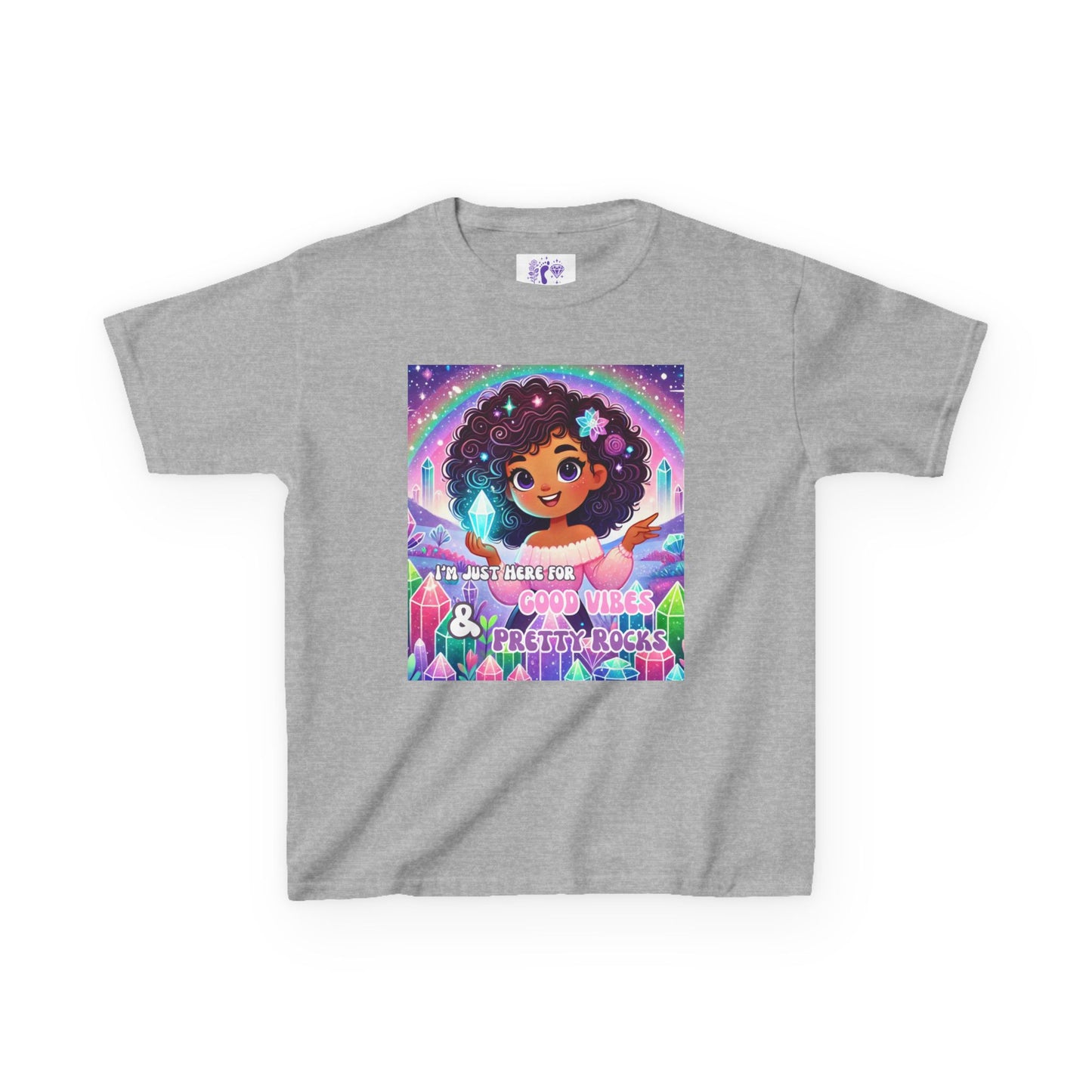 'I'm Just Here for Good Vibes and Pretty Rocks' Kids TShirt