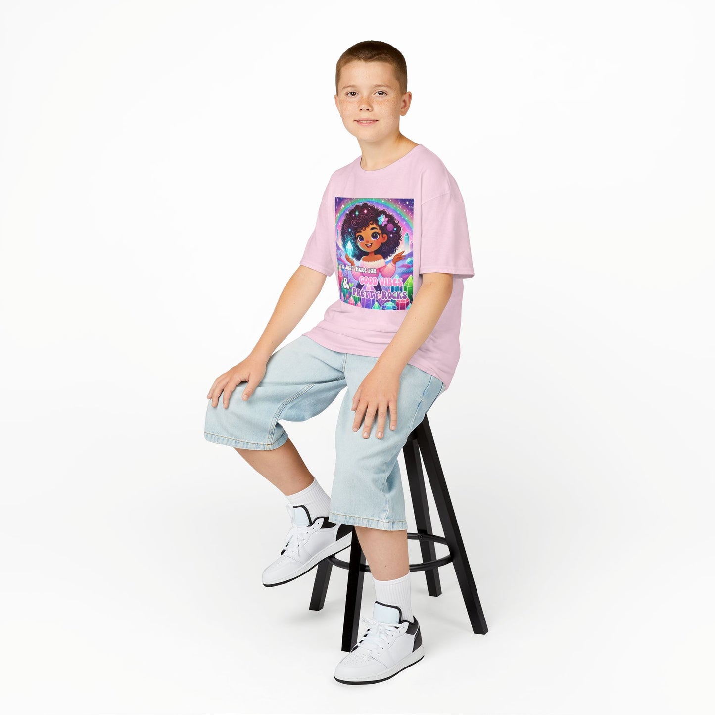 'I'm Just Here for Good Vibes and Pretty Rocks' Kids TShirt