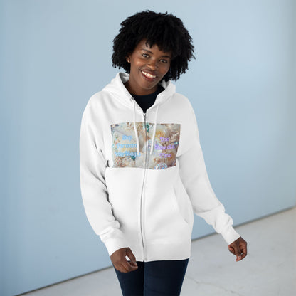 Floral Zipped Hooded Sweater