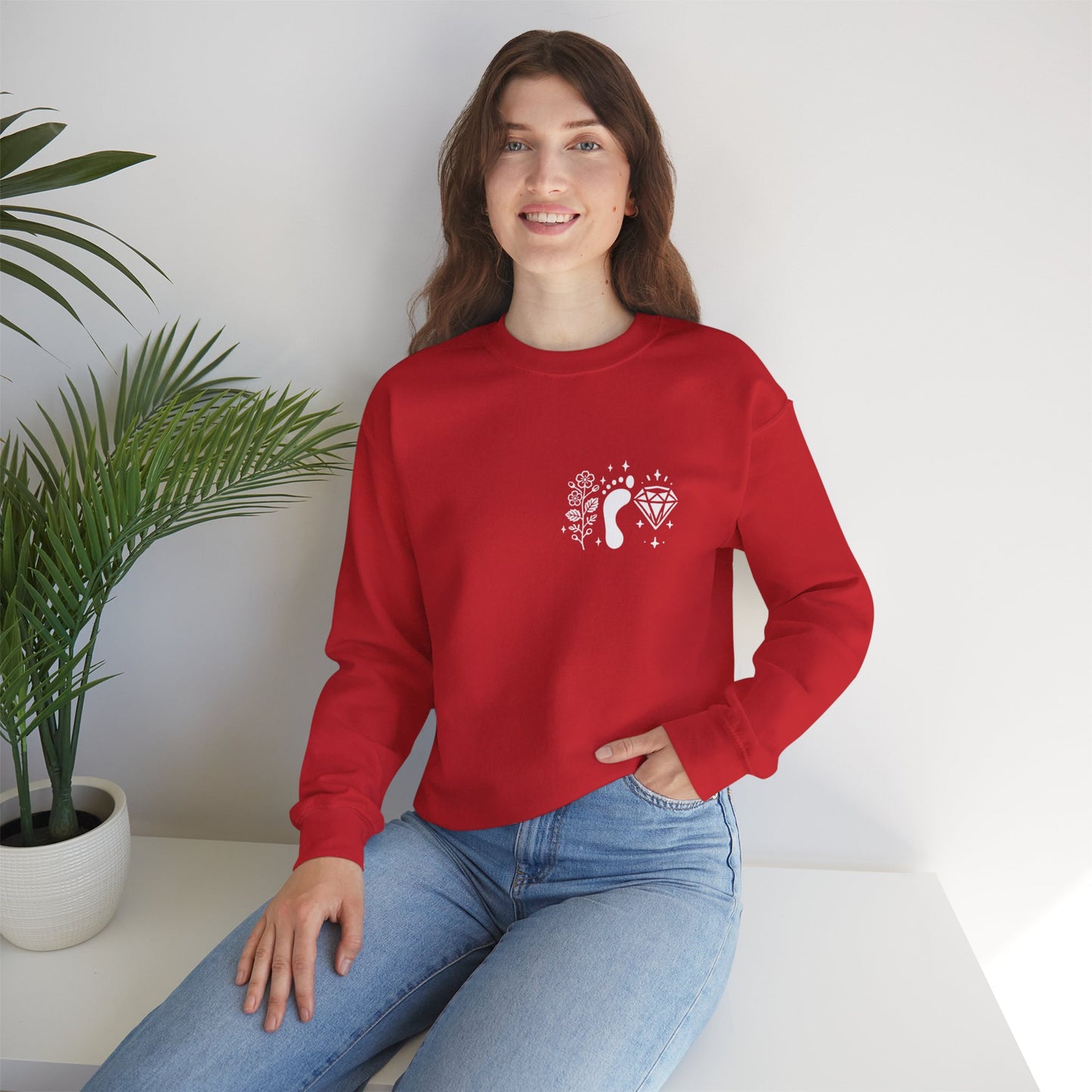 Inspirational Hawthorne Crystal Crew Neck Sweatshirt — Logo Design
