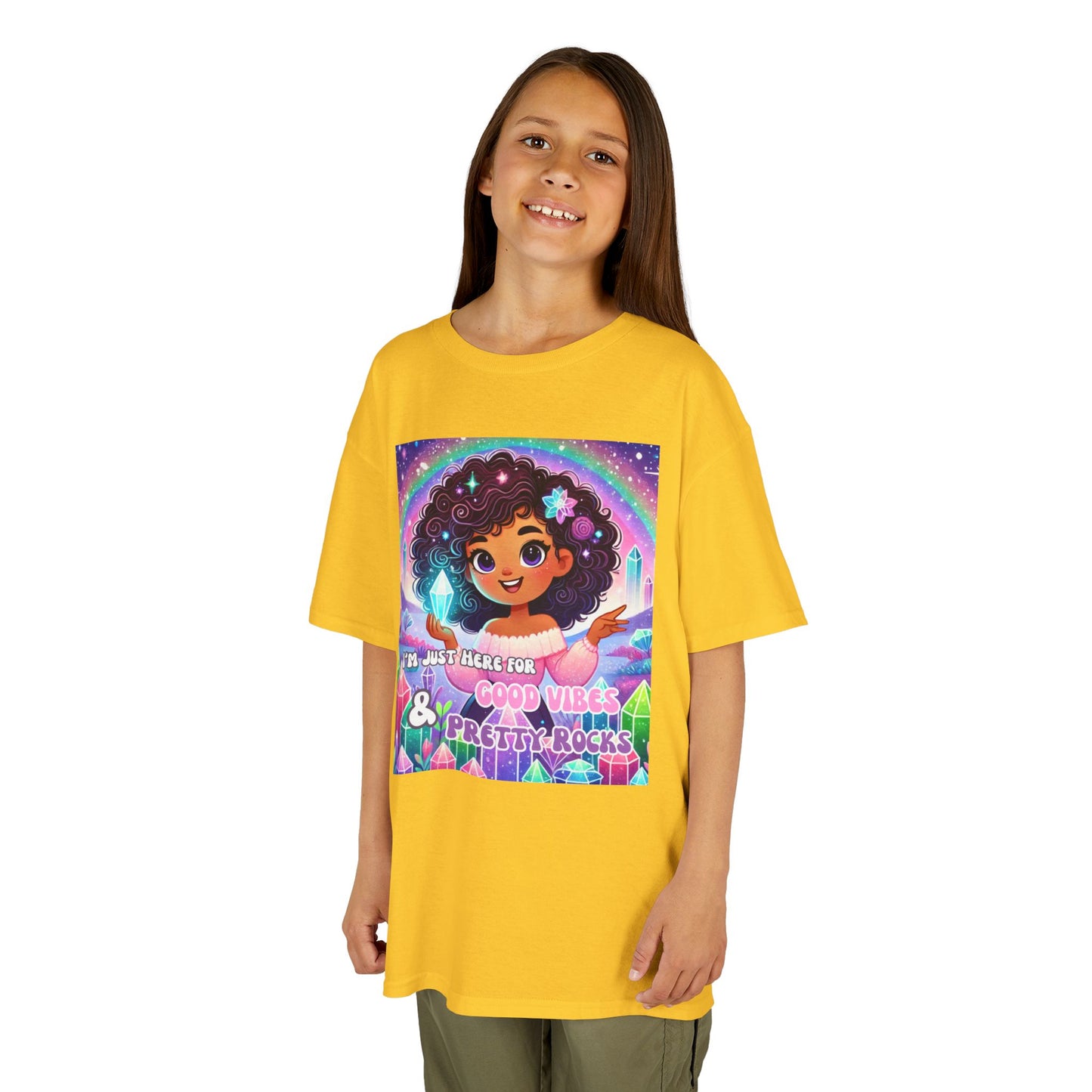 'I'm Just Here for Good Vibes and Pretty Rocks' Kids TShirt