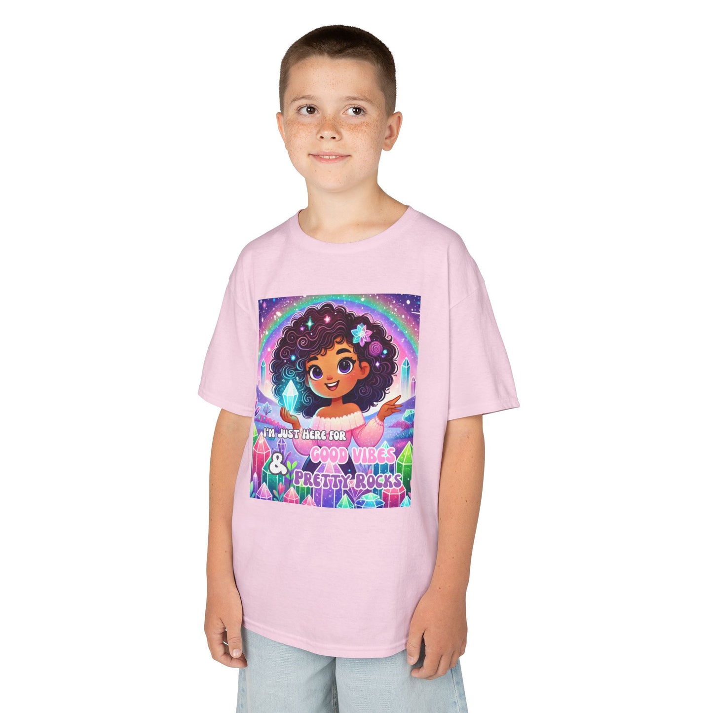 'I'm Just Here for Good Vibes and Pretty Rocks' Kids TShirt