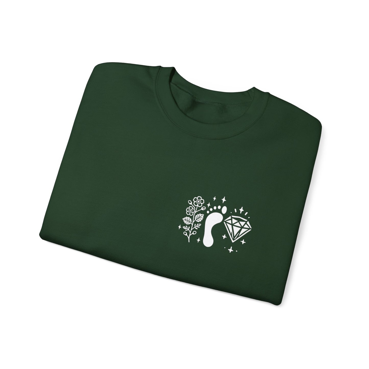 Inspirational Hawthorne Crystal Crew Neck Sweatshirt — Logo Design