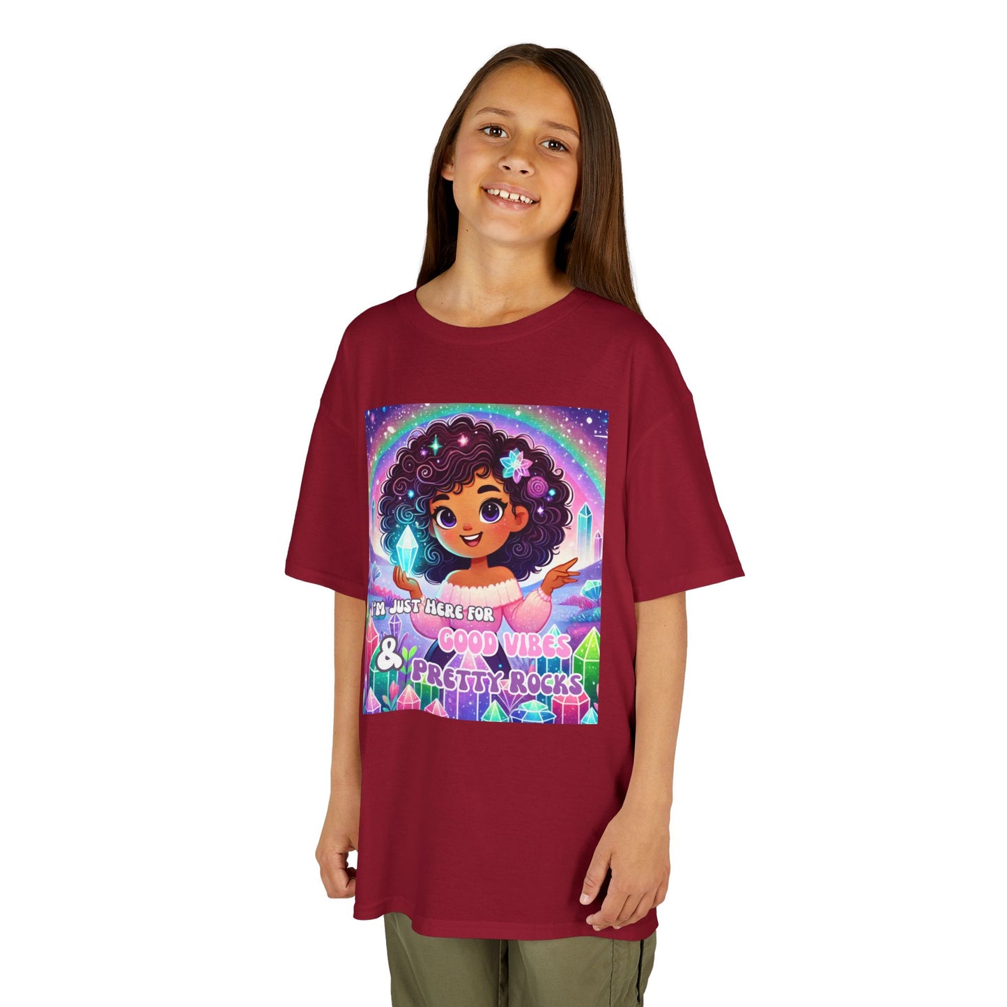 'I'm Just Here for Good Vibes and Pretty Rocks' Kids TShirt