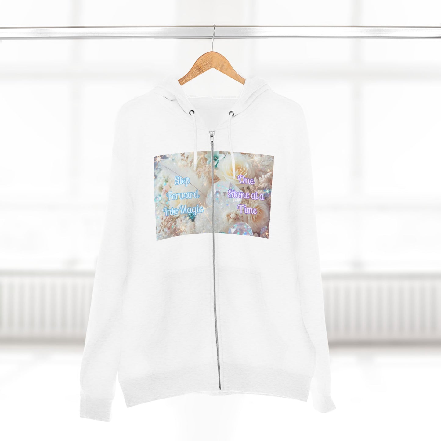 Floral Zipped Hooded Sweater