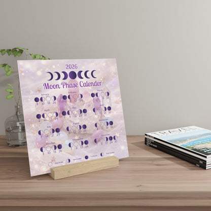 Moon Phases Calendar with Stand- 2026 Moon Calendar