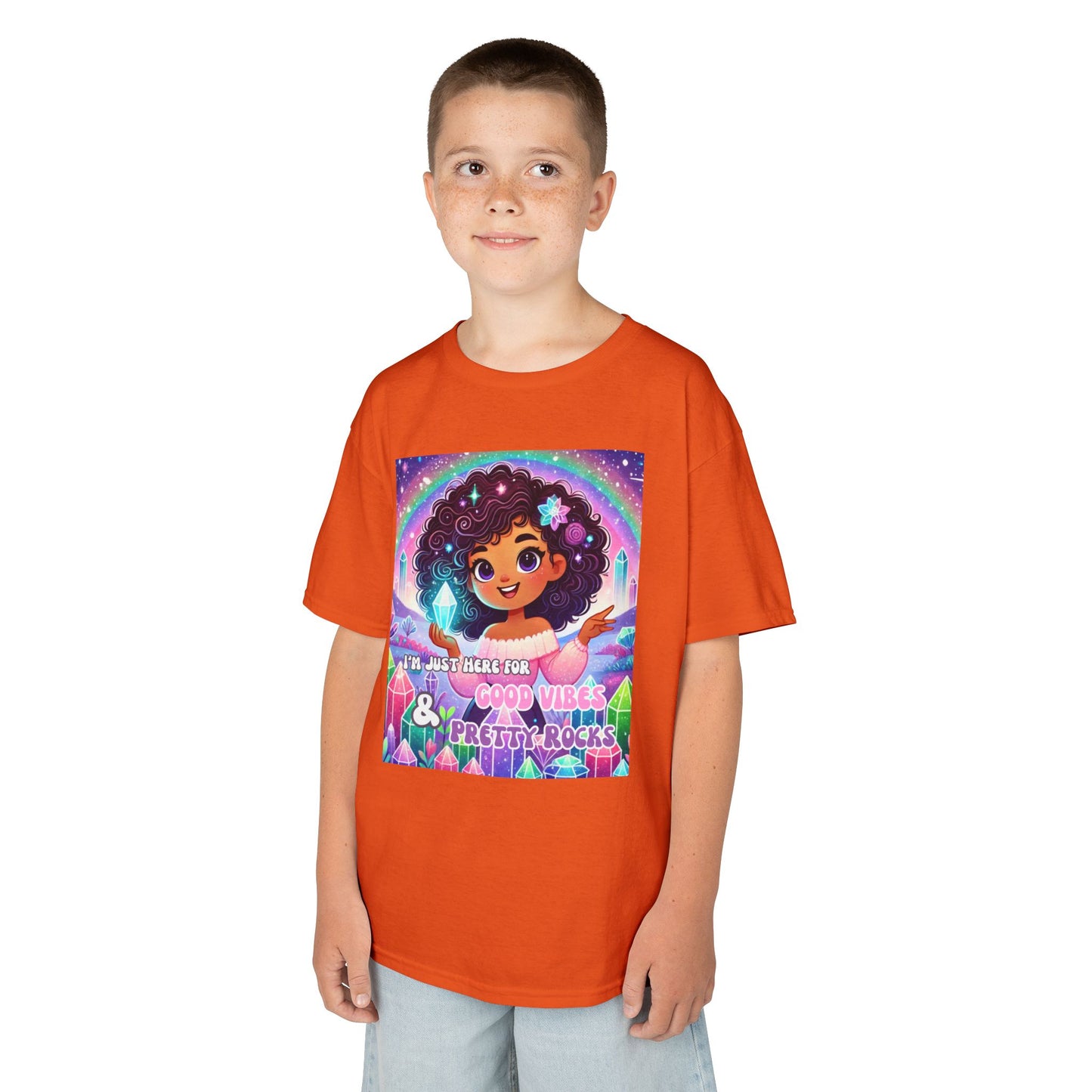 'I'm Just Here for Good Vibes and Pretty Rocks' Kids TShirt