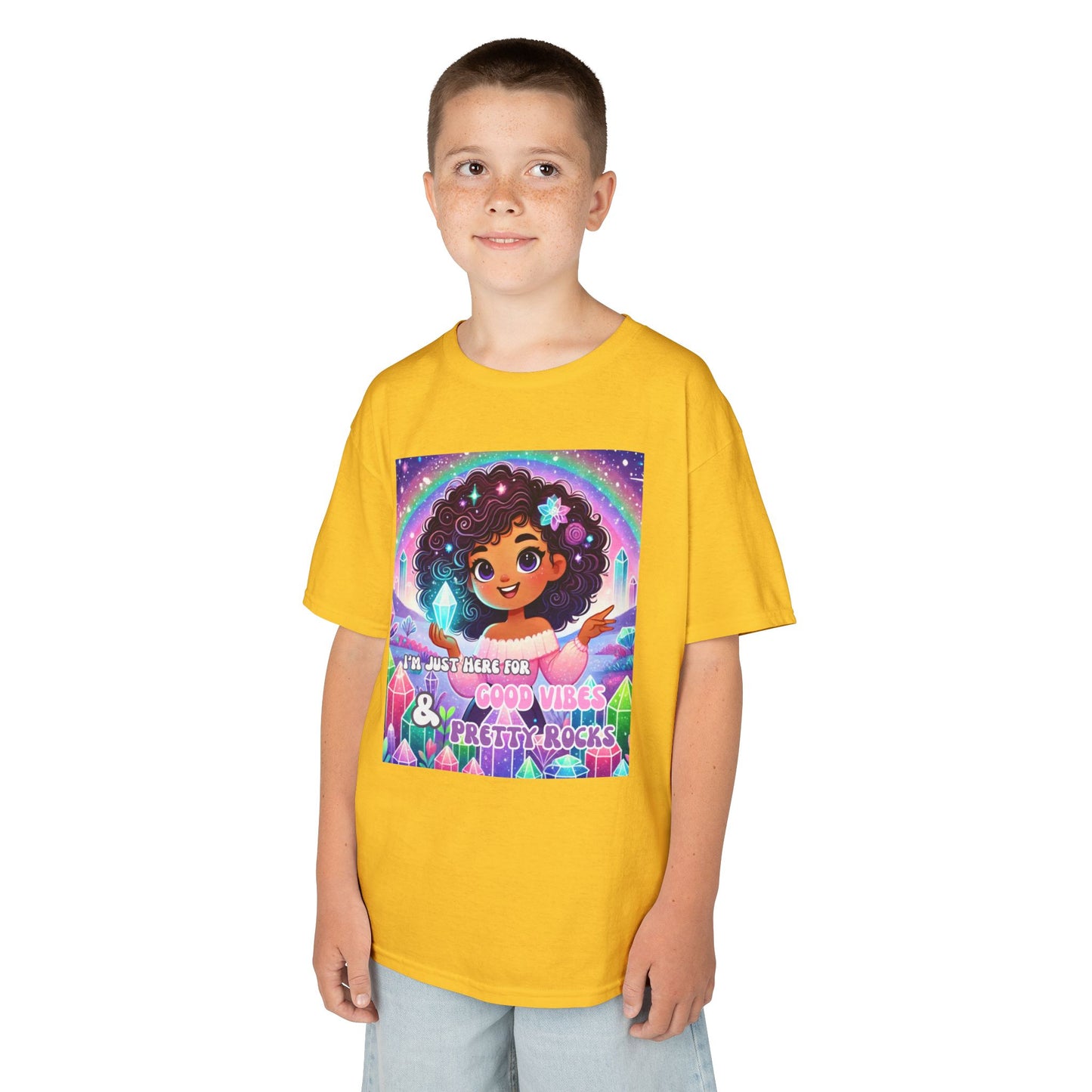 'I'm Just Here for Good Vibes and Pretty Rocks' Kids TShirt