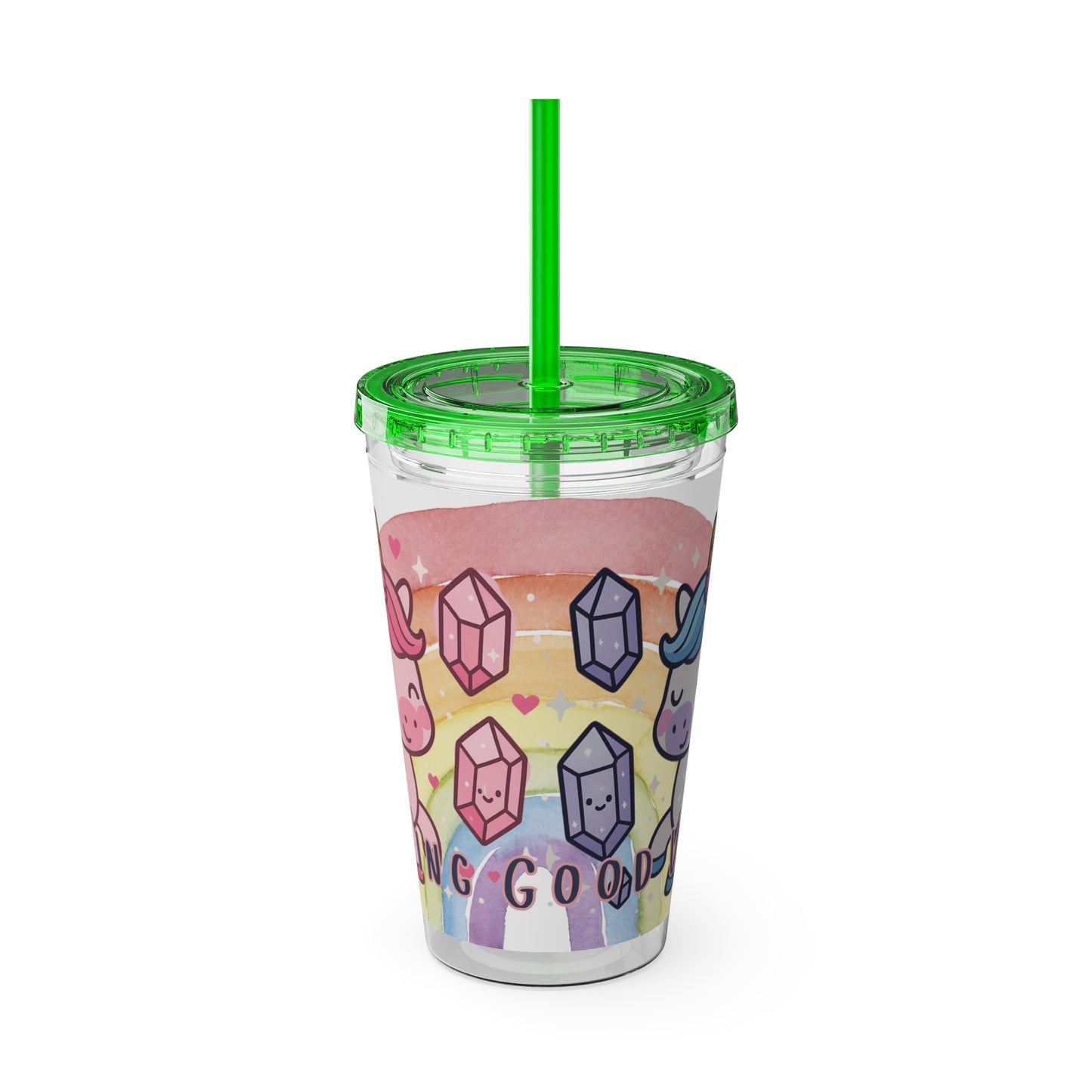Sunsplash Unicorn Tumbler,  16oz Cup with Straw, Ideal for Kids, Rocking Good Vibes