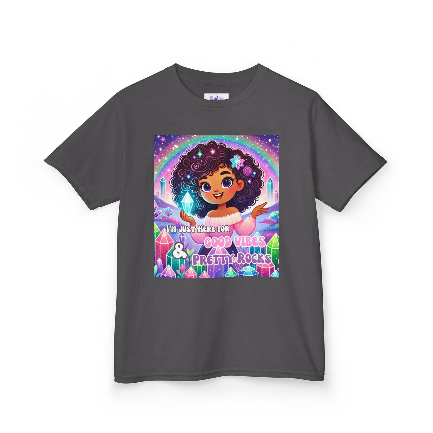 'I'm Just Here for Good Vibes and Pretty Rocks' Kids TShirt
