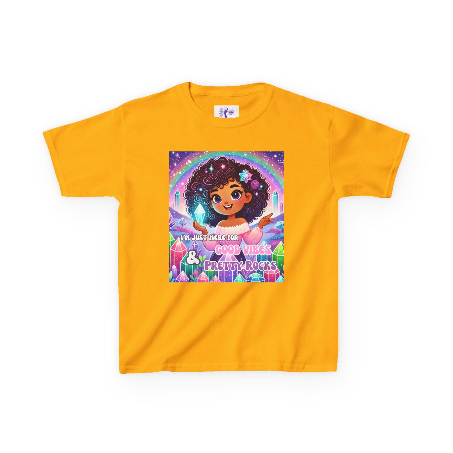 'I'm Just Here for Good Vibes and Pretty Rocks' Kids TShirt