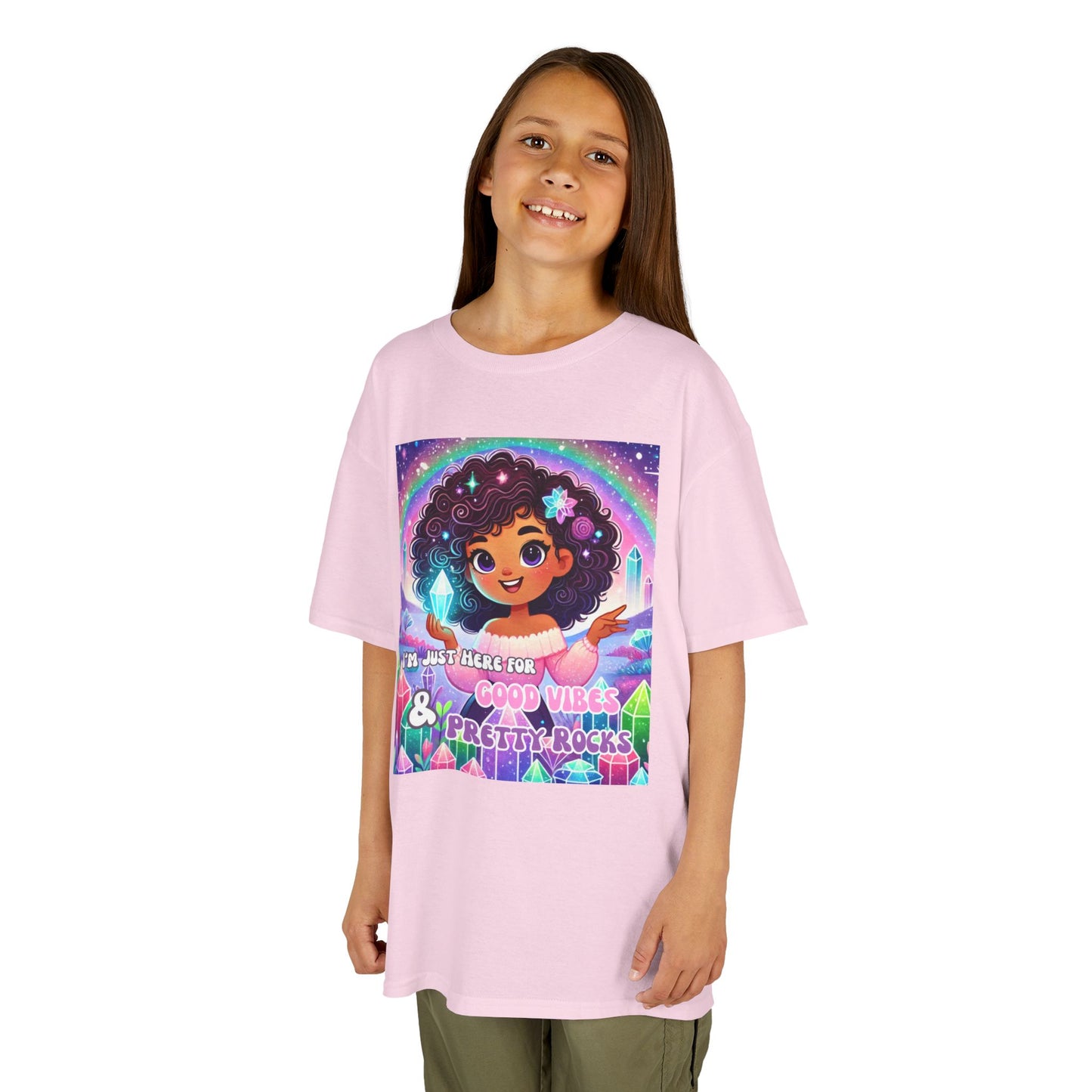 'I'm Just Here for Good Vibes and Pretty Rocks' Kids TShirt