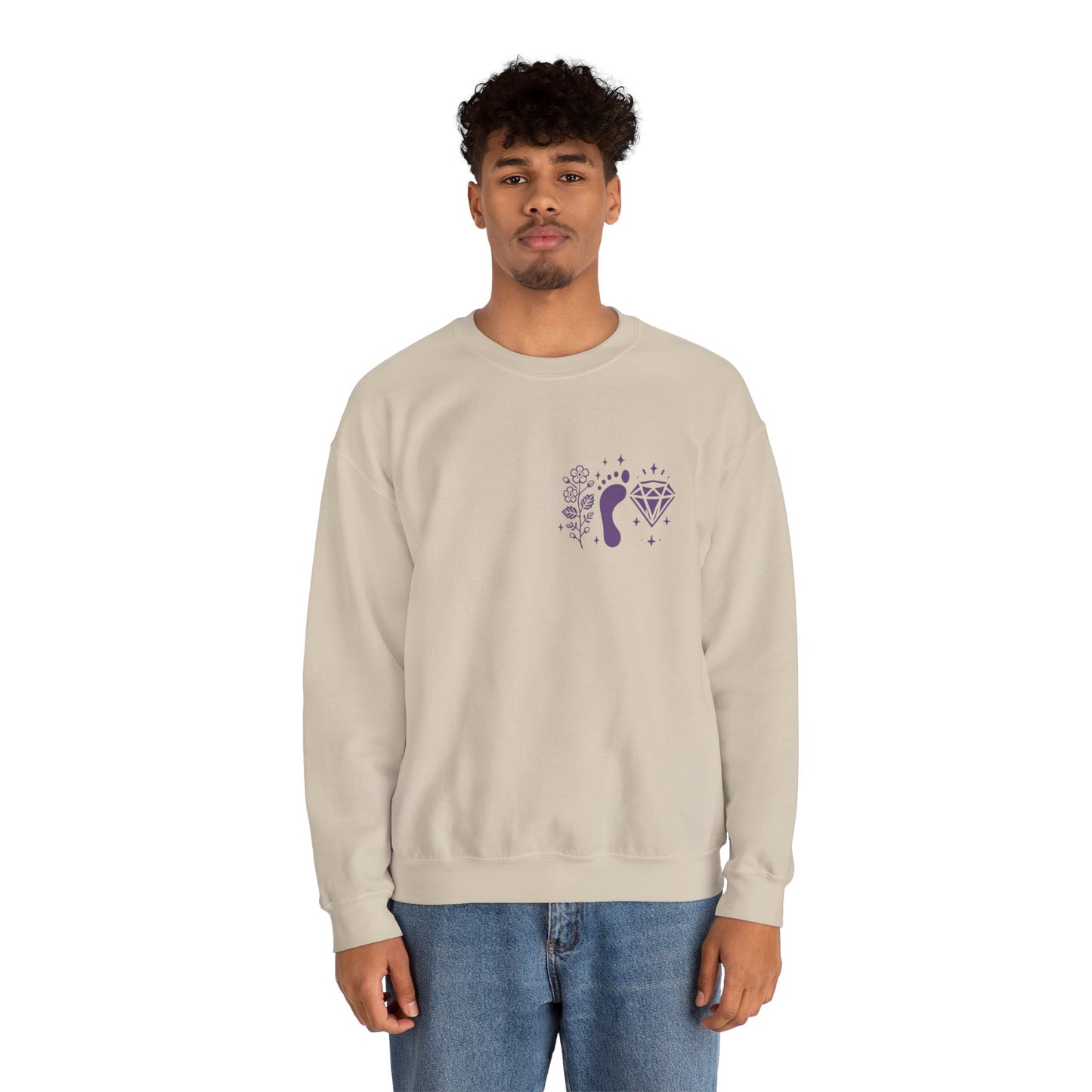 Inspirational Hawthorne Crystal Crew Neck Sweatshirt — Logo Design