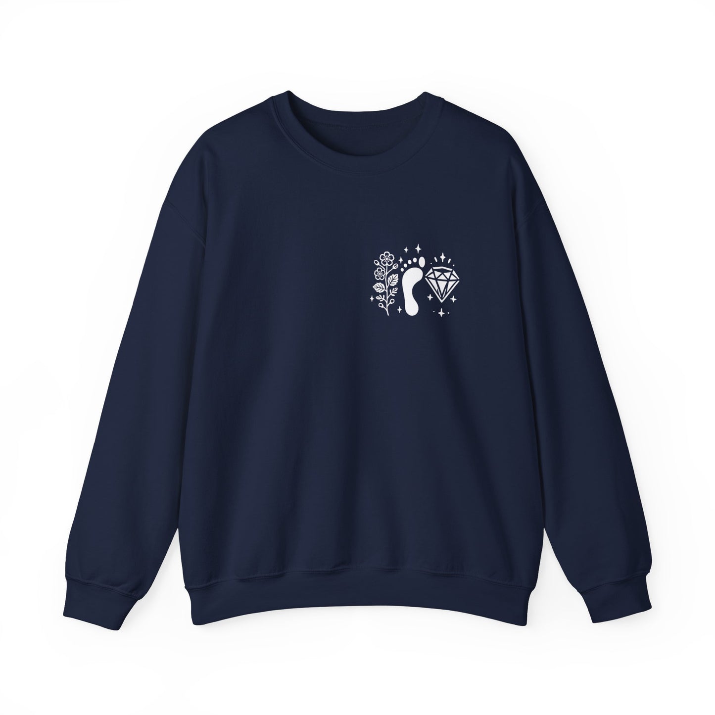 Inspirational Hawthorne Crystal Crew Neck Sweatshirt — Logo Design
