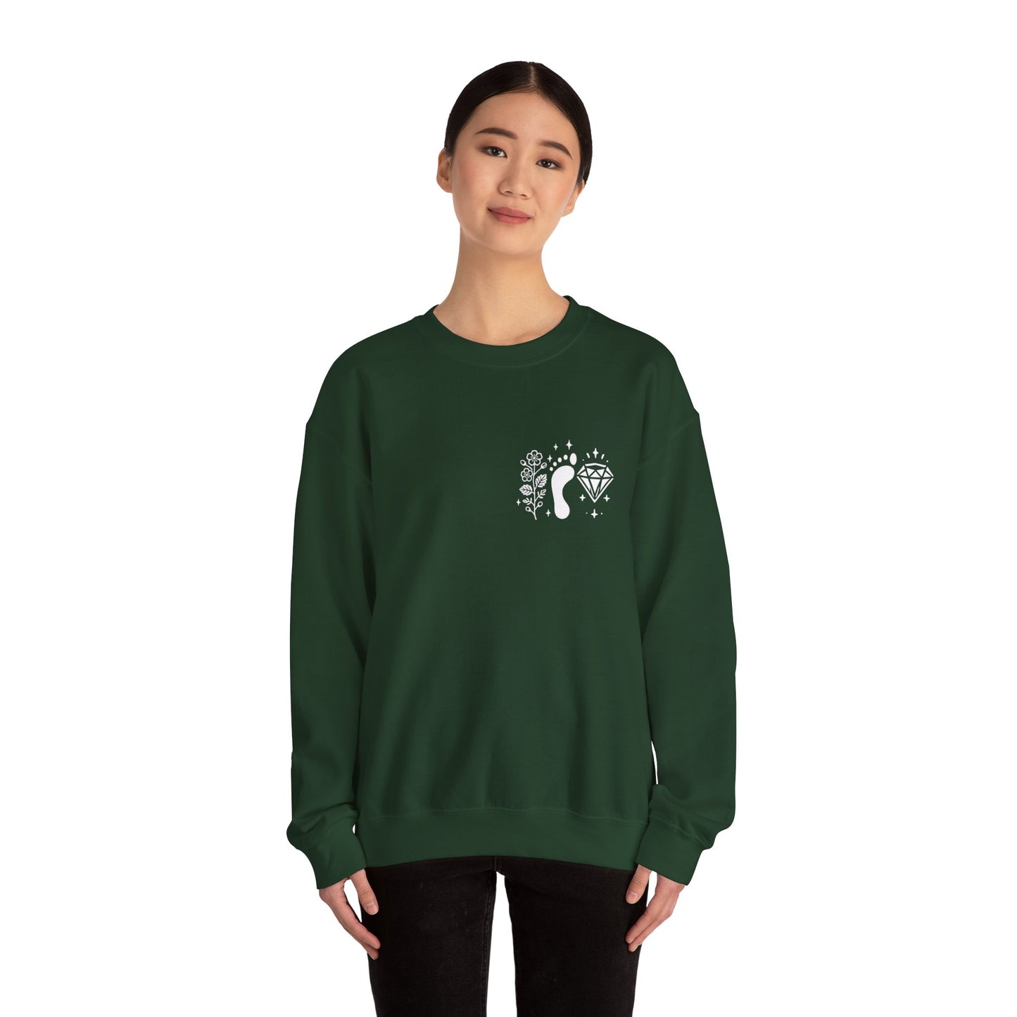 Inspirational Hawthorne Crystal Crew Neck Sweatshirt — Logo Design