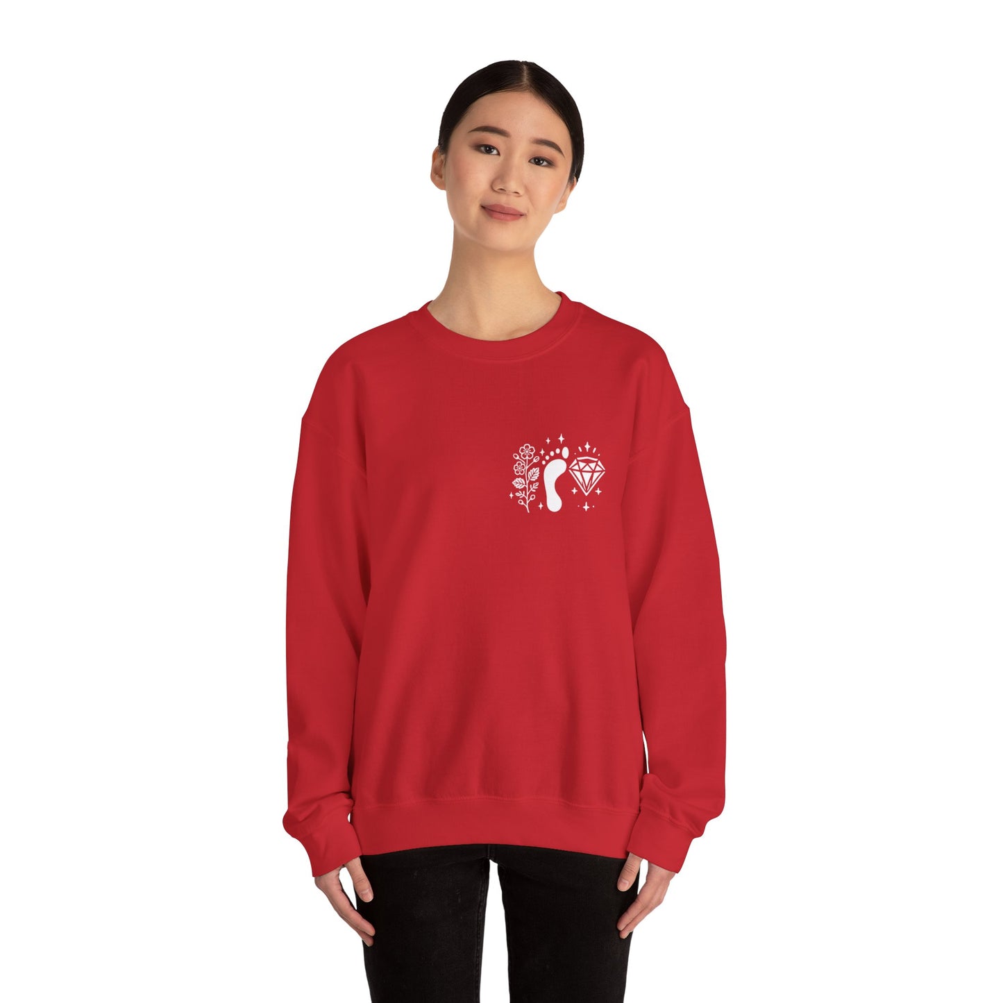 Inspirational Hawthorne Crystal Crew Neck Sweatshirt — Logo Design