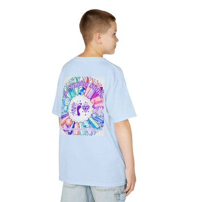 'Manifesting Snacks, Crystals, and Good Energy' Kids TShirt