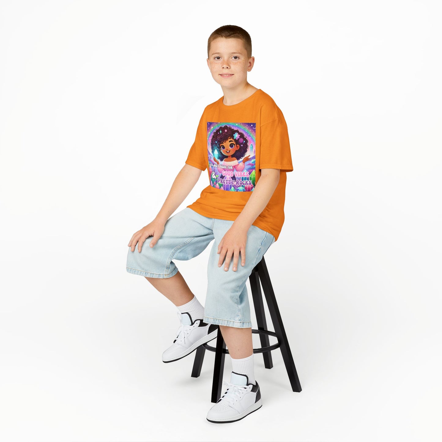 'I'm Just Here for Good Vibes and Pretty Rocks' Kids TShirt