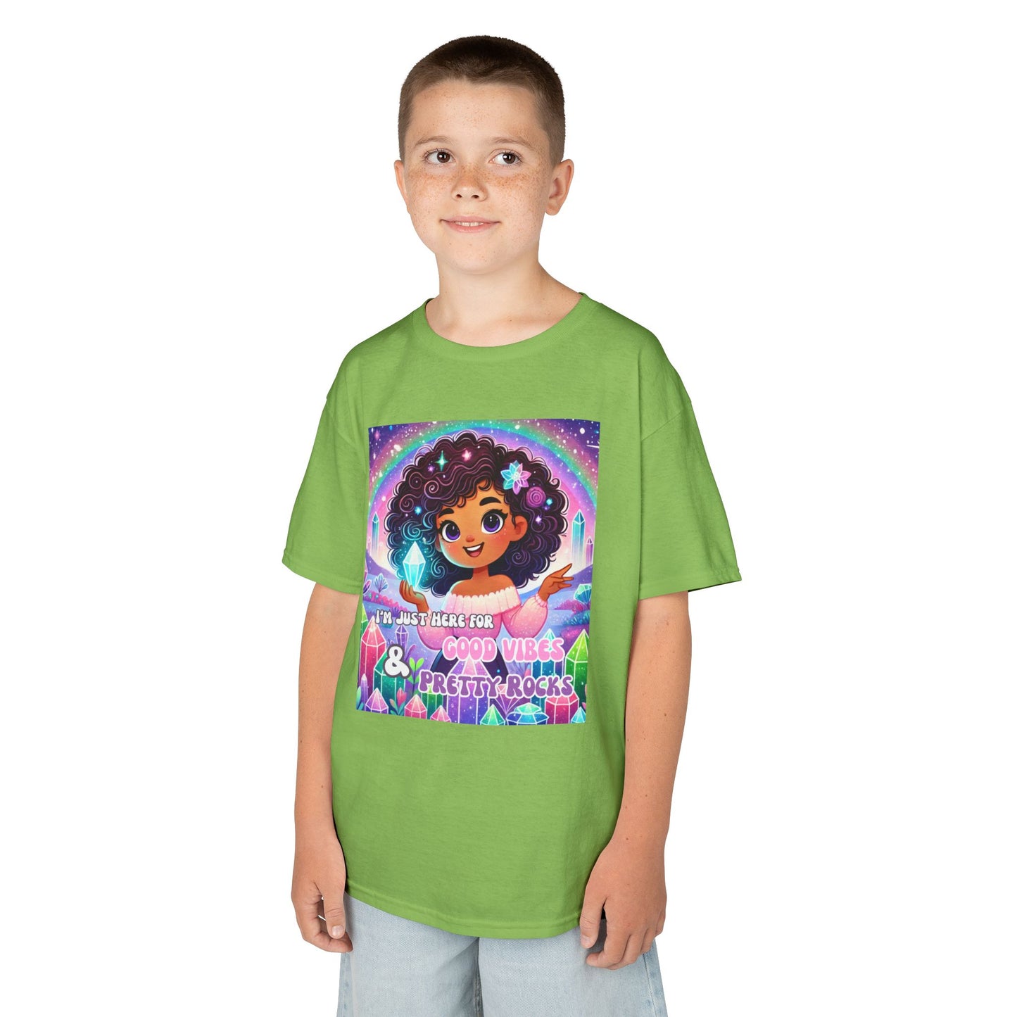 'I'm Just Here for Good Vibes and Pretty Rocks' Kids TShirt