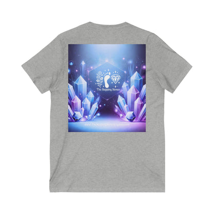 Crystal V-Neck Tee - Unisex Short Sleeve Shirt for Nature Lovers